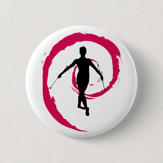 BUTTON DES TWIRLER-STAR/SWIRL PINK/BLACK (Vorderseite)