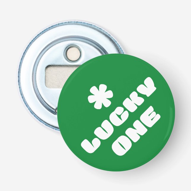 Button Flasche Öffnung Lucky One Flaschenöffner (Vorderseite)