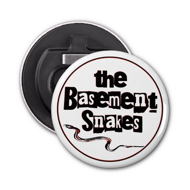Button Flaschenöffner - Schlangen im Untergeschoss (Vorderseite)