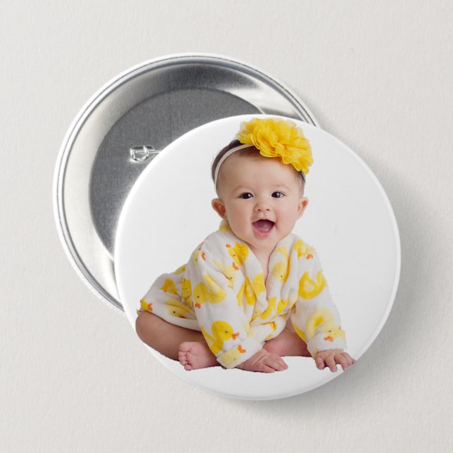 Button Foto niedliches Baby (Vorne & Hinten)