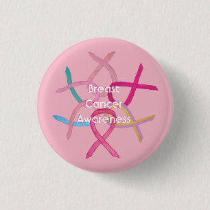 Button für das rosa Bewusstsein der Brustkrebserkr