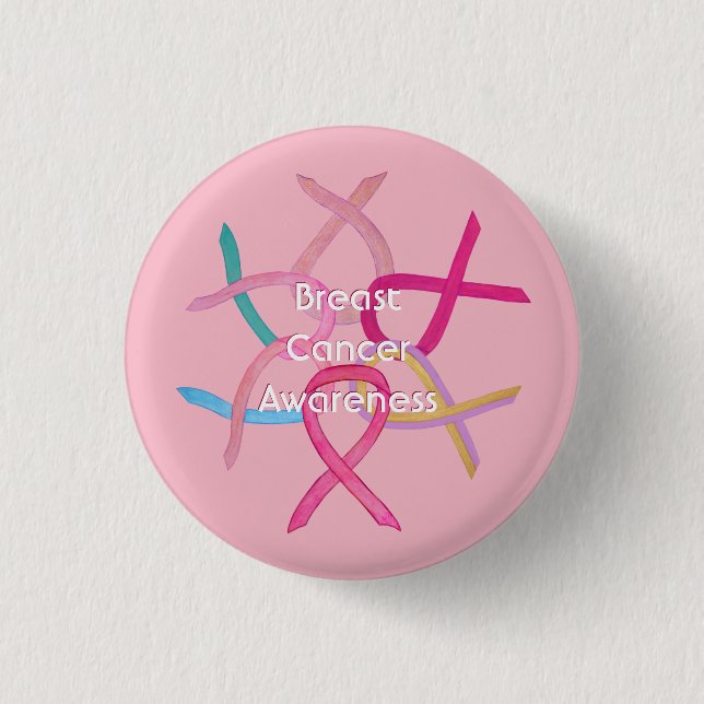 Button für das rosa Bewusstsein der Brustkrebserkr (Vorderseite)