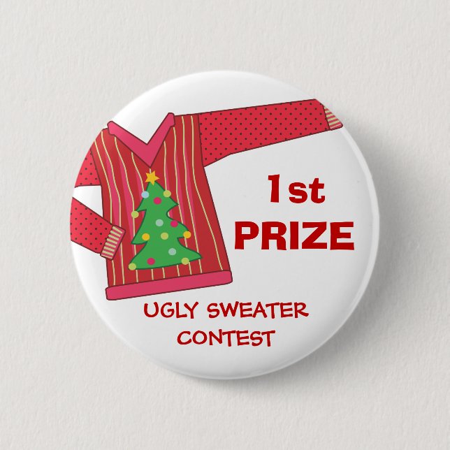 Button für den 1. Preis für den Ugly Sweaters Holi (Vorderseite)