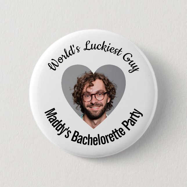 Button für den glücklichsten Typ der Welt (Vorderseite)