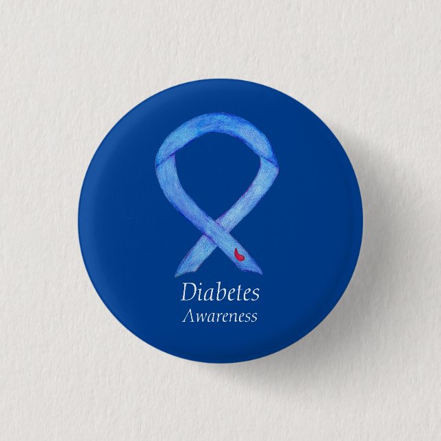 Button für Diabetes Awareness Ribbon Art (Vorderseite)