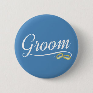 Button für einfache Groom Floral Wedding Calligrap