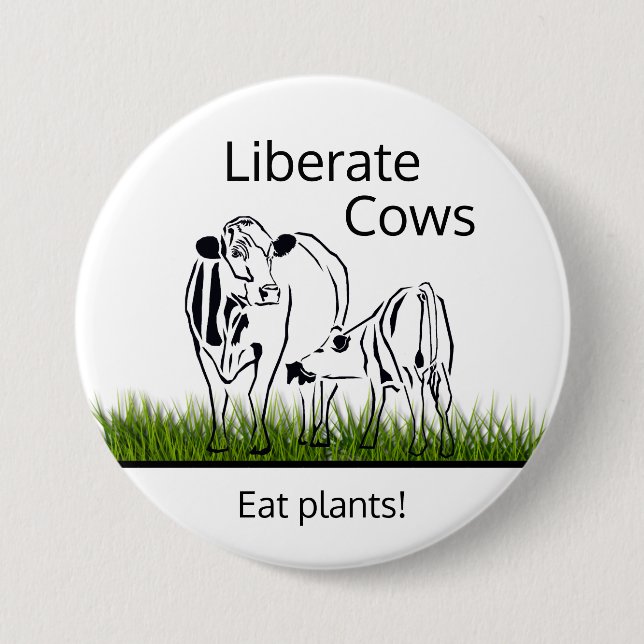 Button für künstlerische Tierrechte (für Kühe) (Vorderseite)