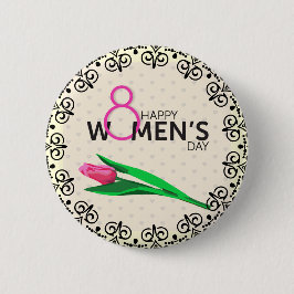 Button für stylische Happy Womens Day Custom Size