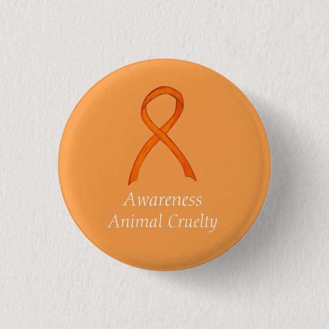 Button für tierische Grausamkeit Orange Awareness  (Vorderseite)
