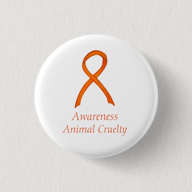 Button für tierische Grausamkeit Orange Awareness  (Vorderseite)
