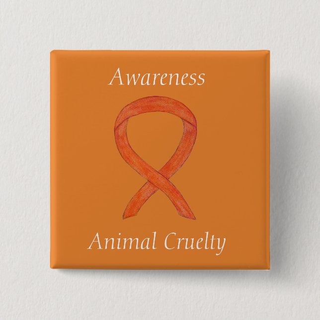 Button für tierische Grausamkeit Orange Awareness  (Vorderseite)