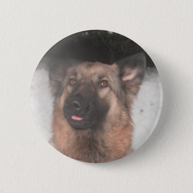 Button German Shepherds Sticken der Zunge (Vorderseite)
