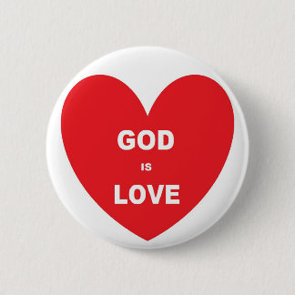 Button God is Liebe Red Heart