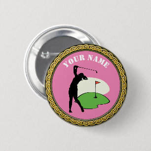 Button - Golf - Name hinzufügen - Rosa
