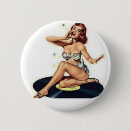 Button herauf das Mädchen, das auf Aufzeichnung