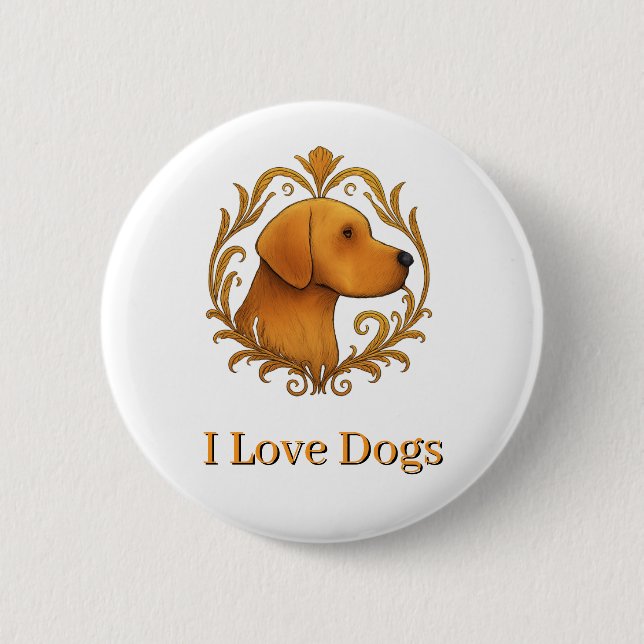 Button - Ich liebe Hunde (Vorderseite)
