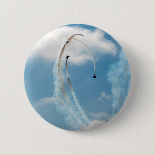 Button-Knopf der Fliegen-hoher blauer Button