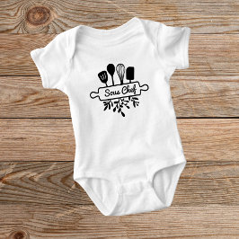 Button Küche Geschirr Koch Mama und Kind Baby Strampler
