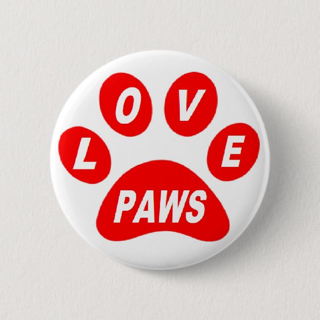 Button-Liebe Paws Red Button (Vorderseite)