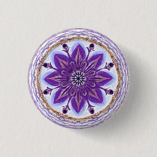 Button Mandala 10 "Königsblau"