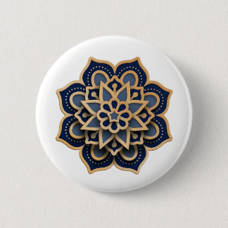 Button-Mandala-Design Knopf nähen - Marineblau & Button