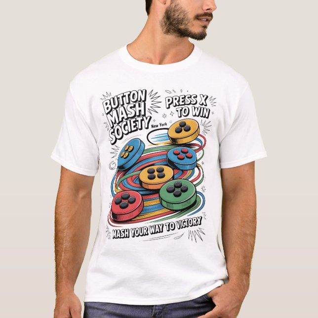 Button Mash Society T-Shirt (Vorderseite)