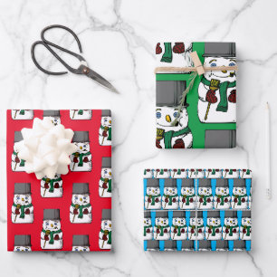 Button Mit Augen Snowman Geschenkpapier Set