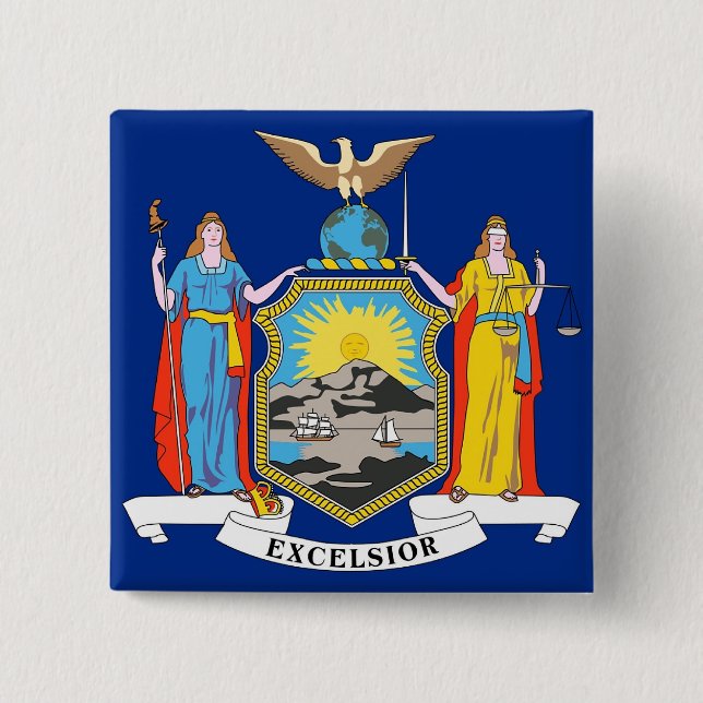 Button mit der Flagge von New York (Vorderseite)