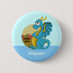 Button mit Dragon-Cartoon