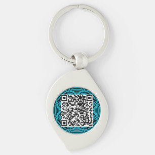 Button mit eigenem QR-Code Schlüsselanhänger