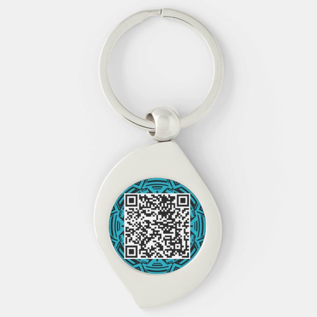 Button mit eigenem QR-Code Schlüsselanhänger (Vorderseite)