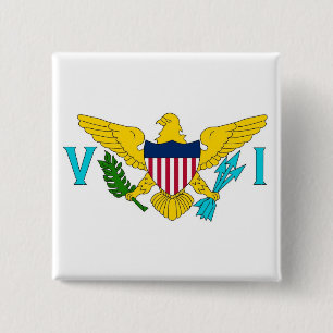 Button mit Flag Jungfrau Islands - USA