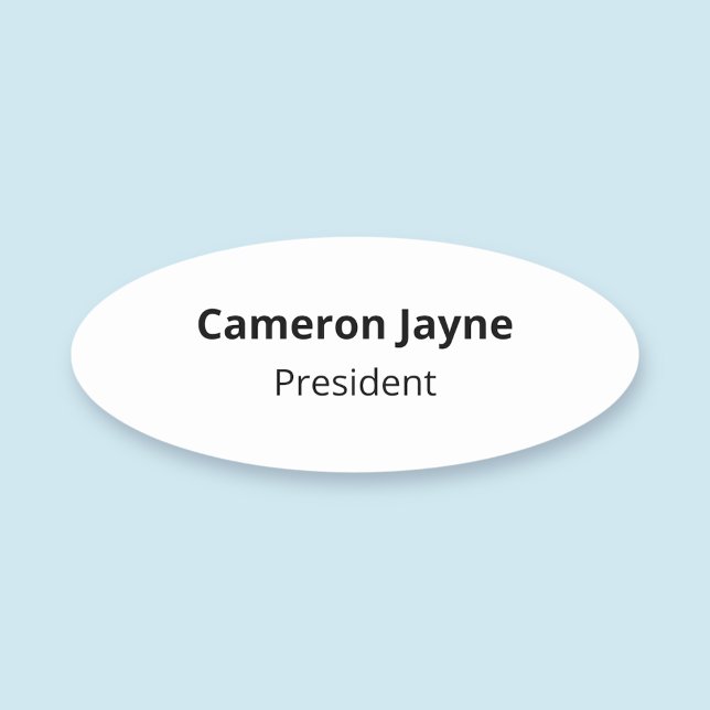 Button mit weißem Oval-Namen oder MagnetBeruflich (MISOOK White Oval Name Tag Magnetic)
