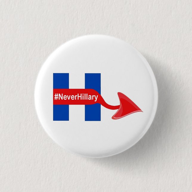Button Never Hillary (Vorderseite)