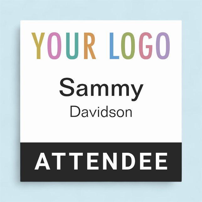 Button oder Magnet für das Schwarze 2x2-Abzeichen (MISOOK Attendee Badge Black 2 x 2 inch Square)