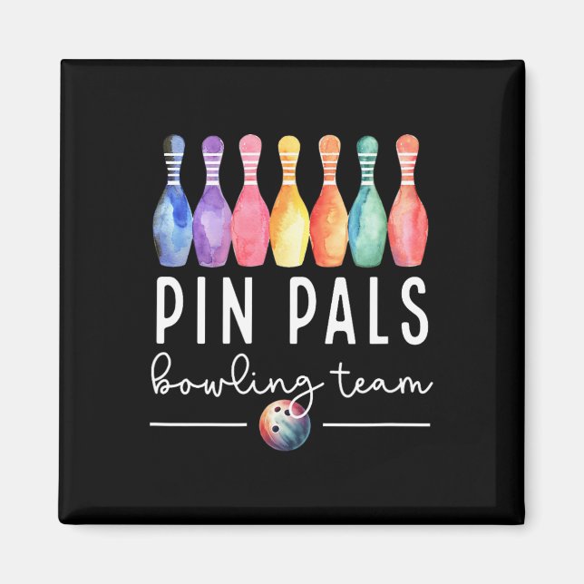 Button Pals Bowling Ball Funny Womens Matching Bow Magnet (Vorne)