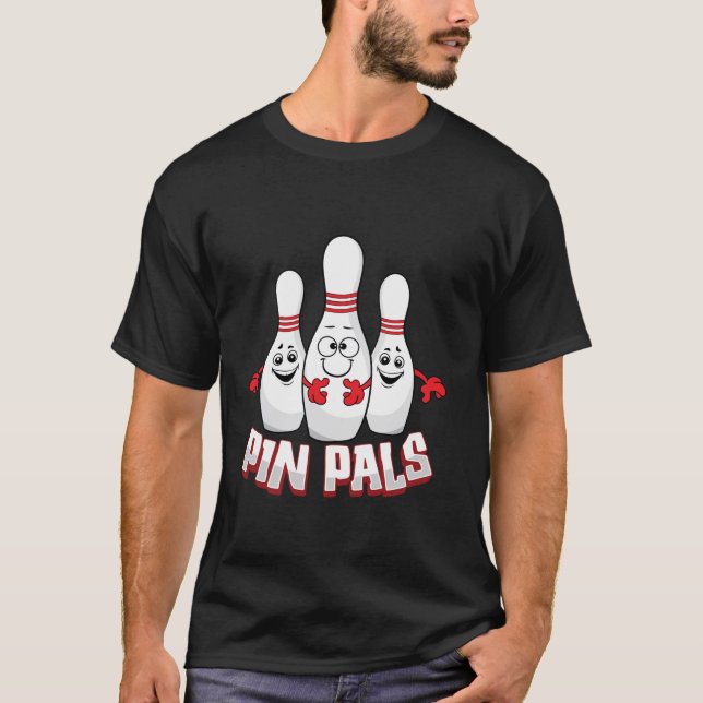 Button Pals Funny Bowlers Bowling Player Team Mens T-Shirt (Vorderseite)