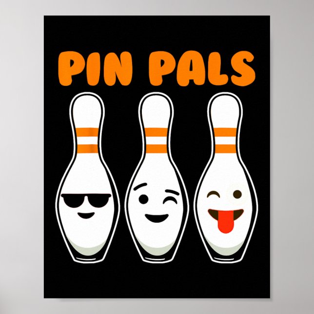 Button Pals Niedlich Funny Bowling Poster (Vorne)