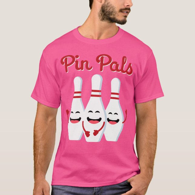 Button Pals Niedlicher Bowling für und T-Shirt (Vorderseite)