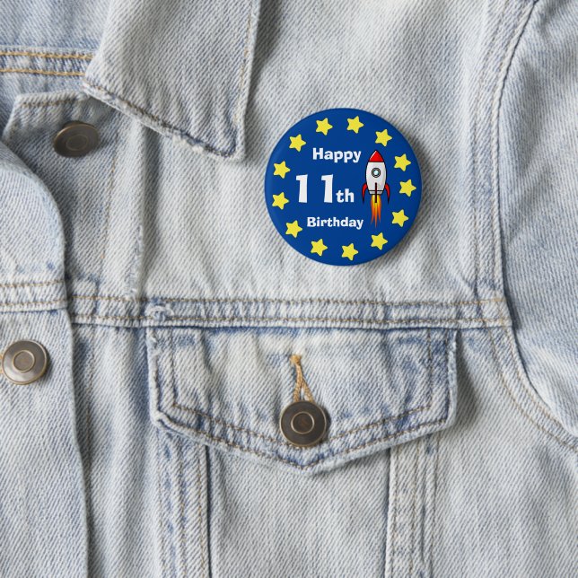 Button - Rocketship 11. Geburtstag (Beispiel)