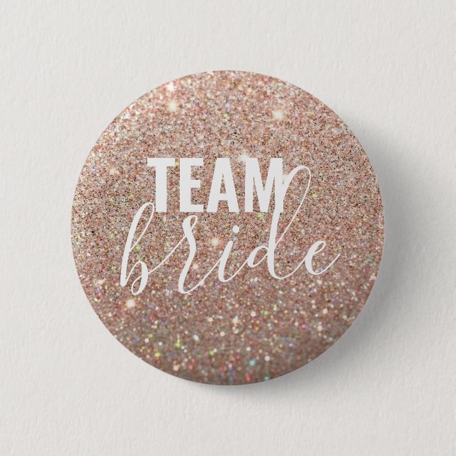 Button - Rose Gold Glitzer Fab Teambrille (Vorderseite)