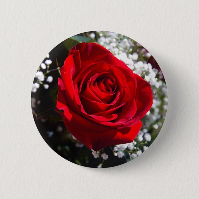 Button Rote Rosevalentines Tages (Vorderseite)