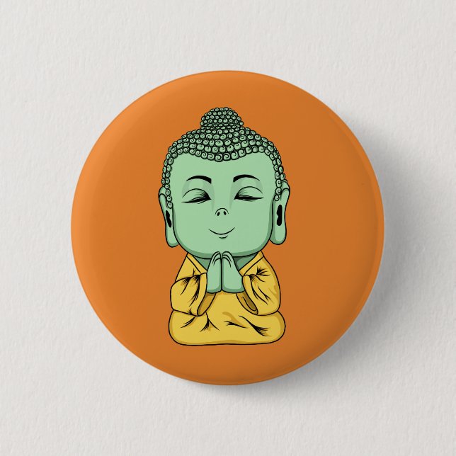 Button-Rückseiten-Knopf Buddhas Namaste Button (Vorderseite)