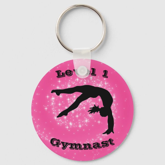 Button-Schlüsselanhänger für Level-1-Gymnast (beli Schlüsselanhänger (Vorderseite)