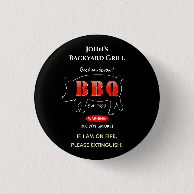 Button-Shirt "Backyard Grill Master Grilling" Button (Vorderseite)