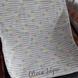 Button Sicherheit Muster Grau Moderne Kinder Fleec Fleecedecke