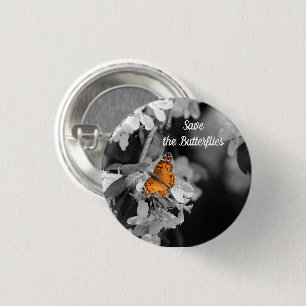 Button-Taste für Lady Butterfly On Blossom Button