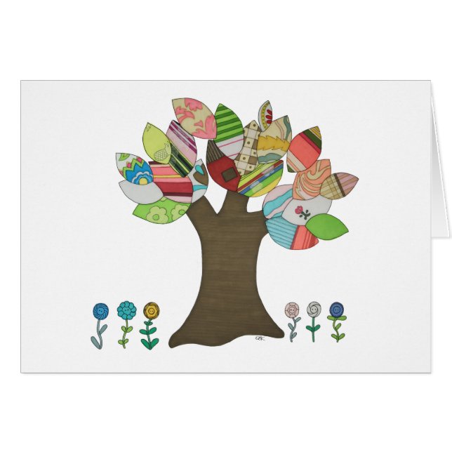 Button Tree Blank Notecard (Vorderseite (Horizontal))