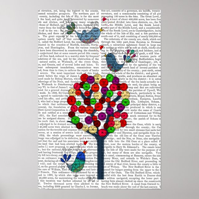 Button Tree und Birds Blue Poster (Vorne)