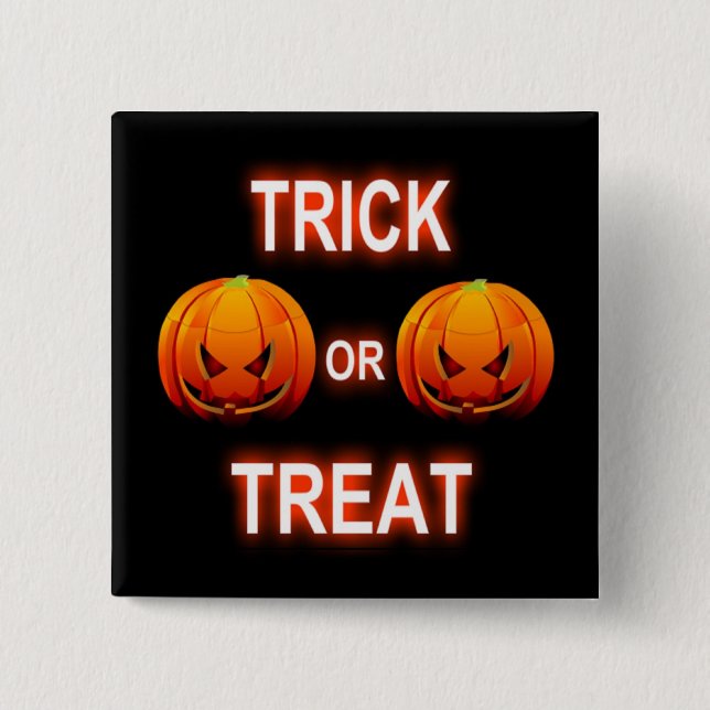 Button Trick oder Treat Pumpkins (Vorderseite)